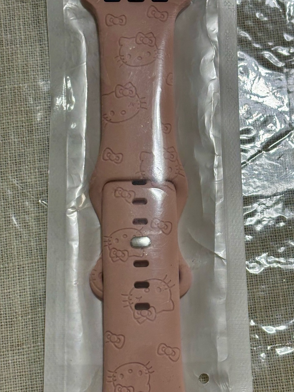 Pink Silicone Hello Kitty Pattern Watch Band